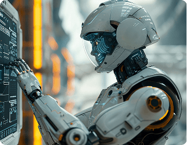 Humanoid robot representing advanced manufacturing