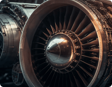 Jet engine close-up representing industry selection